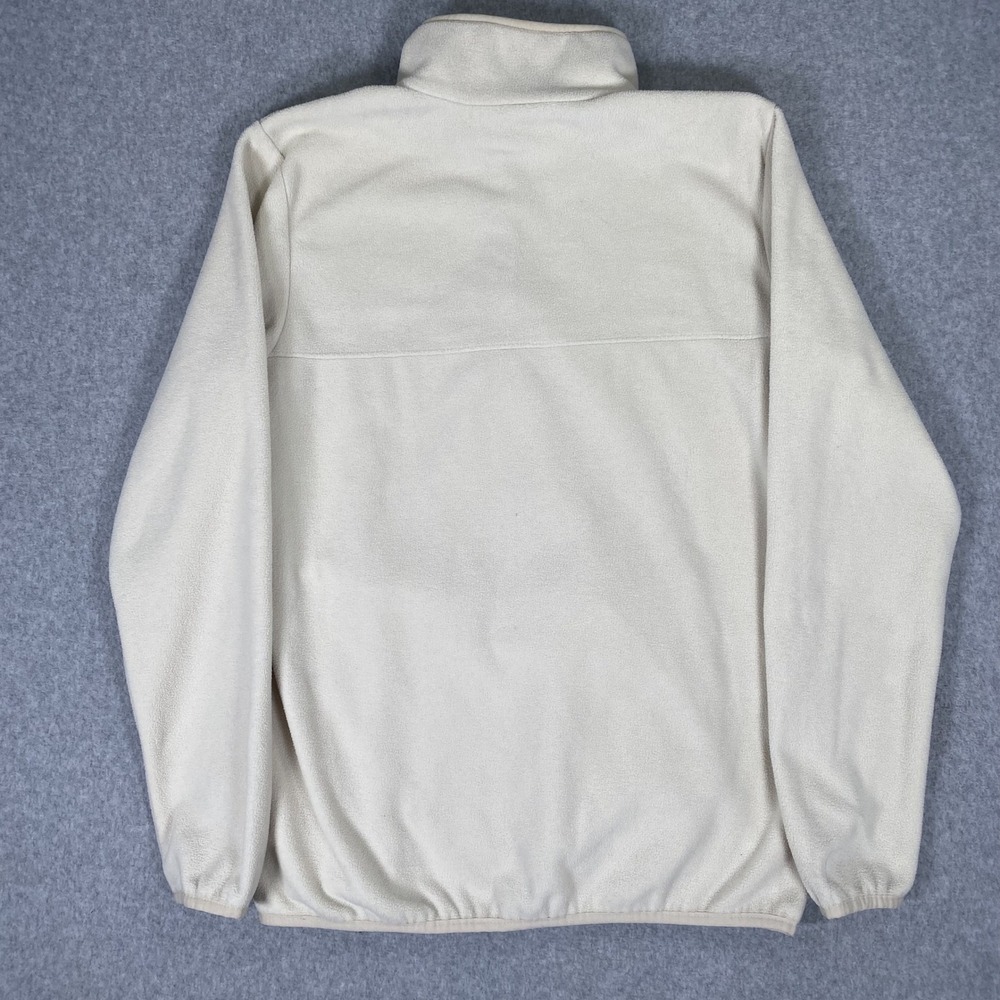Columbia Fleece Pullover Womens Medium Cream Brown Snap Neck - Picture 6 of 16